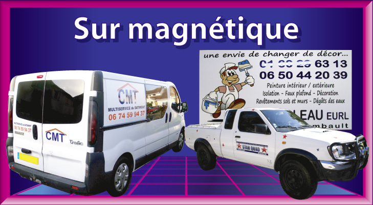 exemple publicite magnetique sur voiture camion